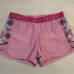 Simply Southern Pink and Patterned Women's Athletic Shorts